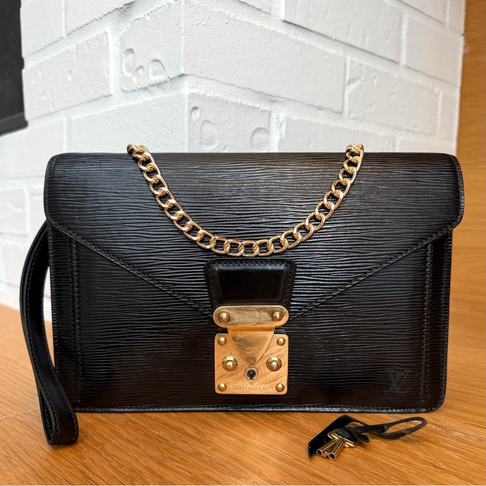 Louis Vuitton Authentic Vintage Custom Epi Sellier Clutch /Shoulder Bag